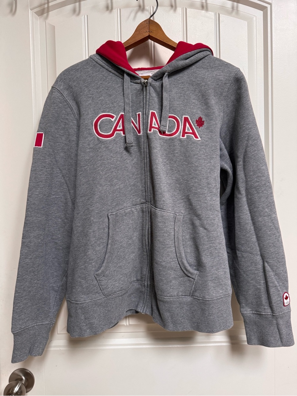 HBC Grey Team Canada Olympic Full Zip Hoodie. Size XL